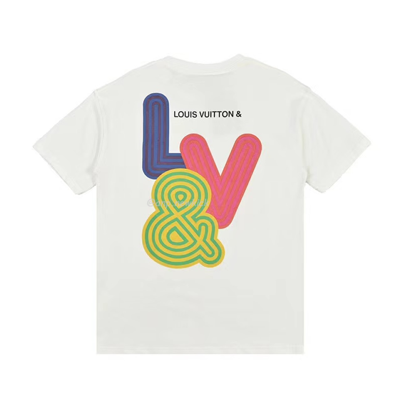 Louis Vuitton Colorful Letter Printed Short Sleeves T Shirt (8) - newkick.app